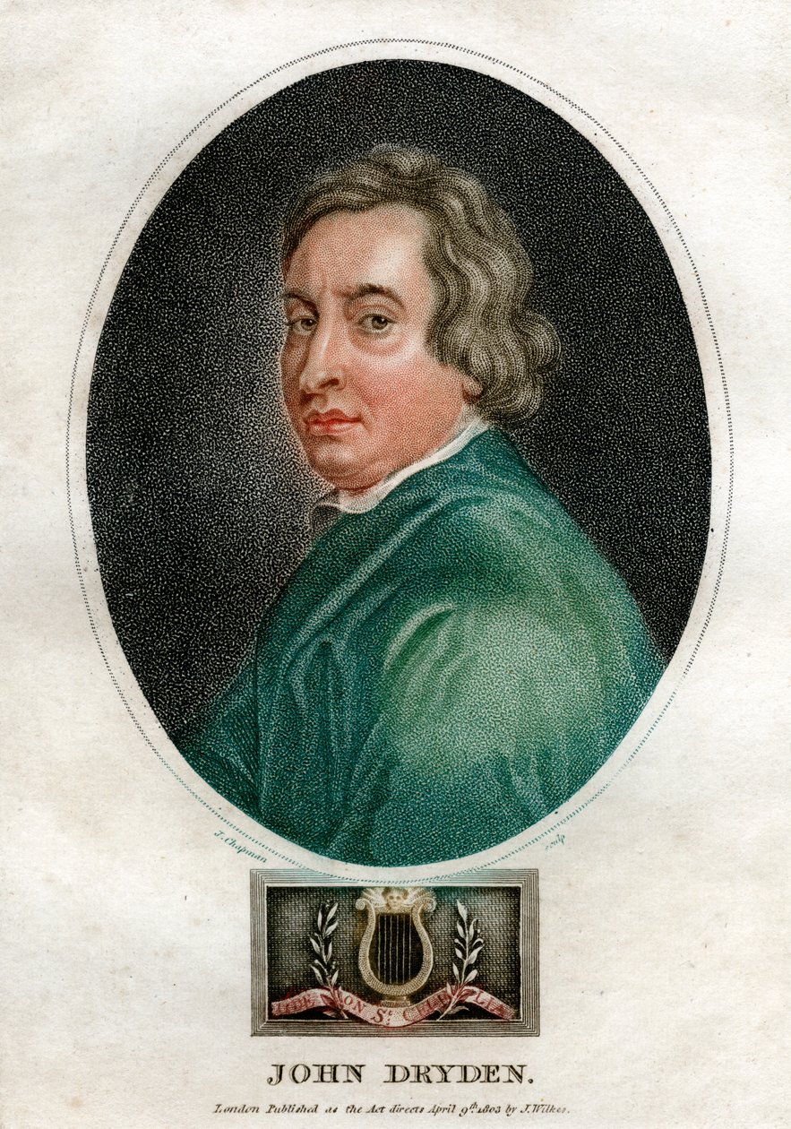 约翰·德莱顿（John Dryden），17世纪英国戏剧家和诗人桂冠，1803年。 作者 查普曼