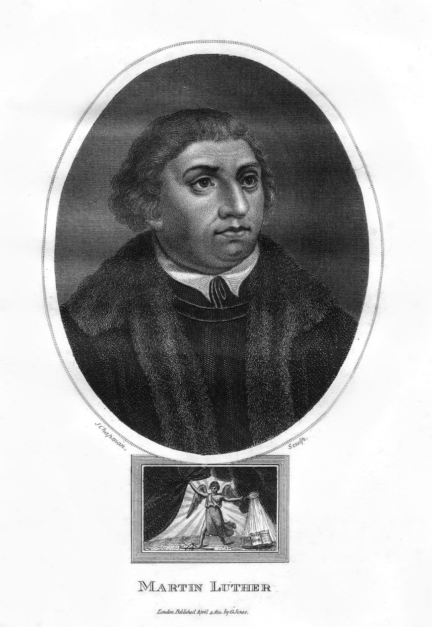 马丁·路德（Martin Luther），德国神学家，奥古斯丁修士和教会改革者，1814年。 作者 查普曼