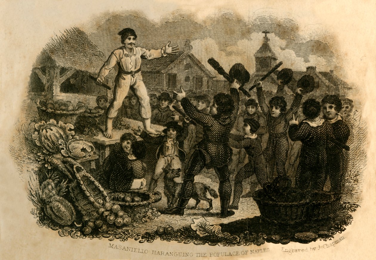 Masaniello Haranguing那不勒斯的民众，1821年。 作者 查普曼
