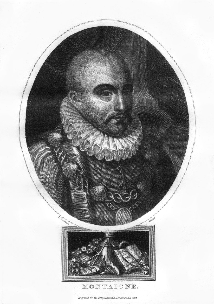 1817年法国作家Michel Eyquem de Montaigne。 作者 查普曼
