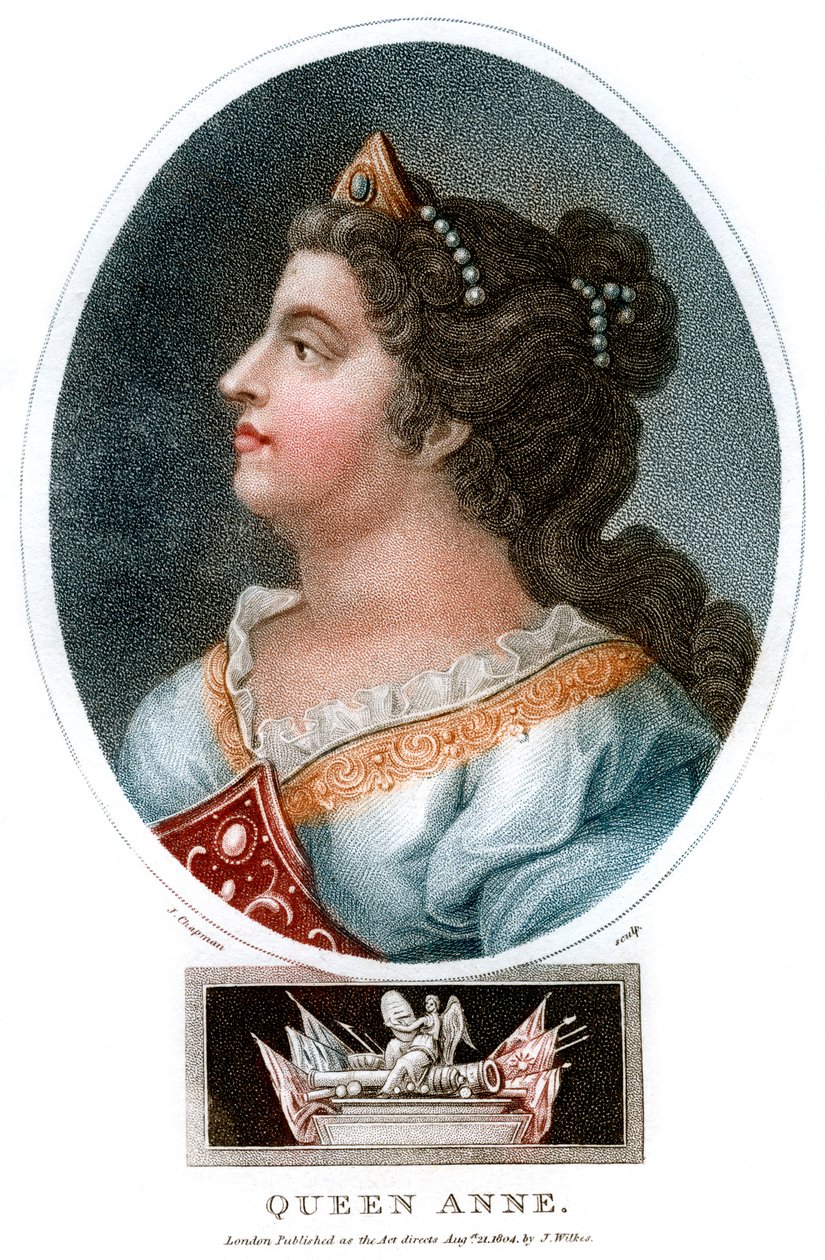 安妮女王（1665-1714），1804年。 作者 查普曼