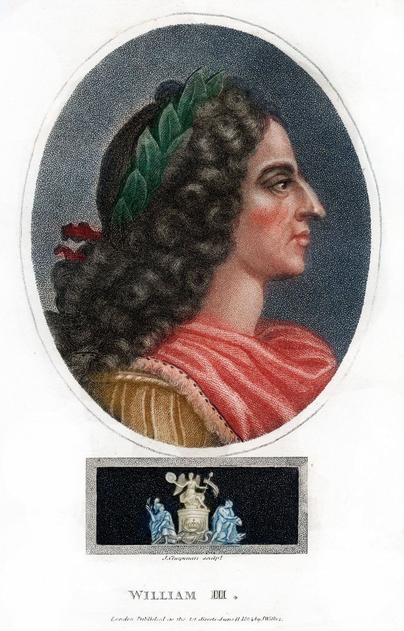 威廉三世（William III），英格兰，苏格兰和爱尔兰国王，1804年。 作者 查普曼