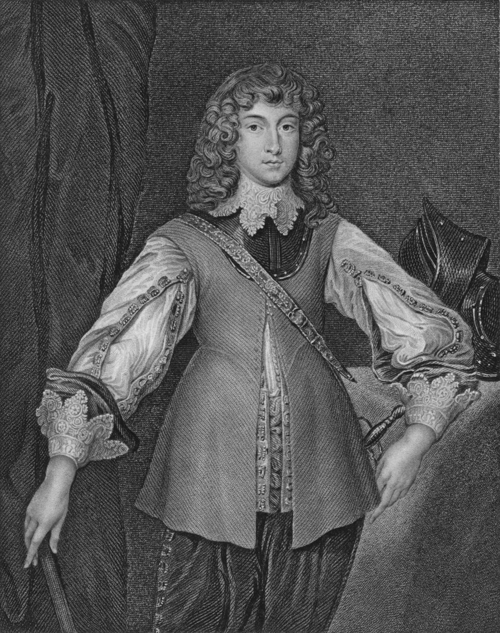 鲁珀特王子（Prince Rupert），约1640年，十九世纪中叶。 作者 J·科克伦