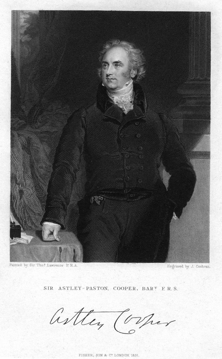 阿斯特利·帕斯顿·库珀（Astley Paston Cooper）爵士，第一任男爵，英国外科医生和解剖学家，1831年 作者 J·科克伦