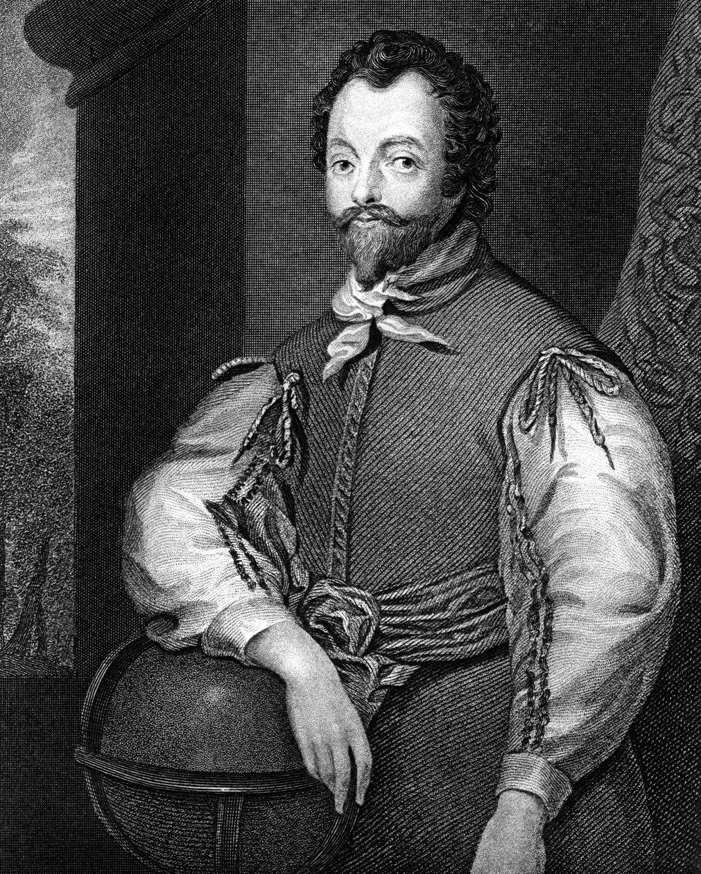 弗朗西斯·德雷克爵士，16世纪英国航海家兼私人。 作者 J·科克伦