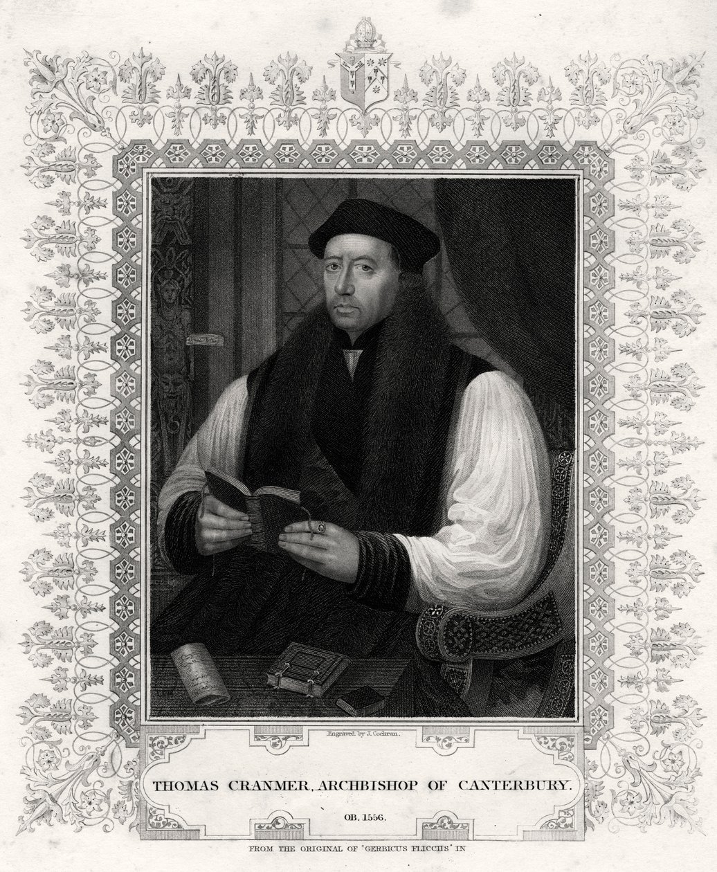 托马斯·克兰默（Thomas Cranmer），坎特伯雷大主教，19世纪 作者 J·科克伦