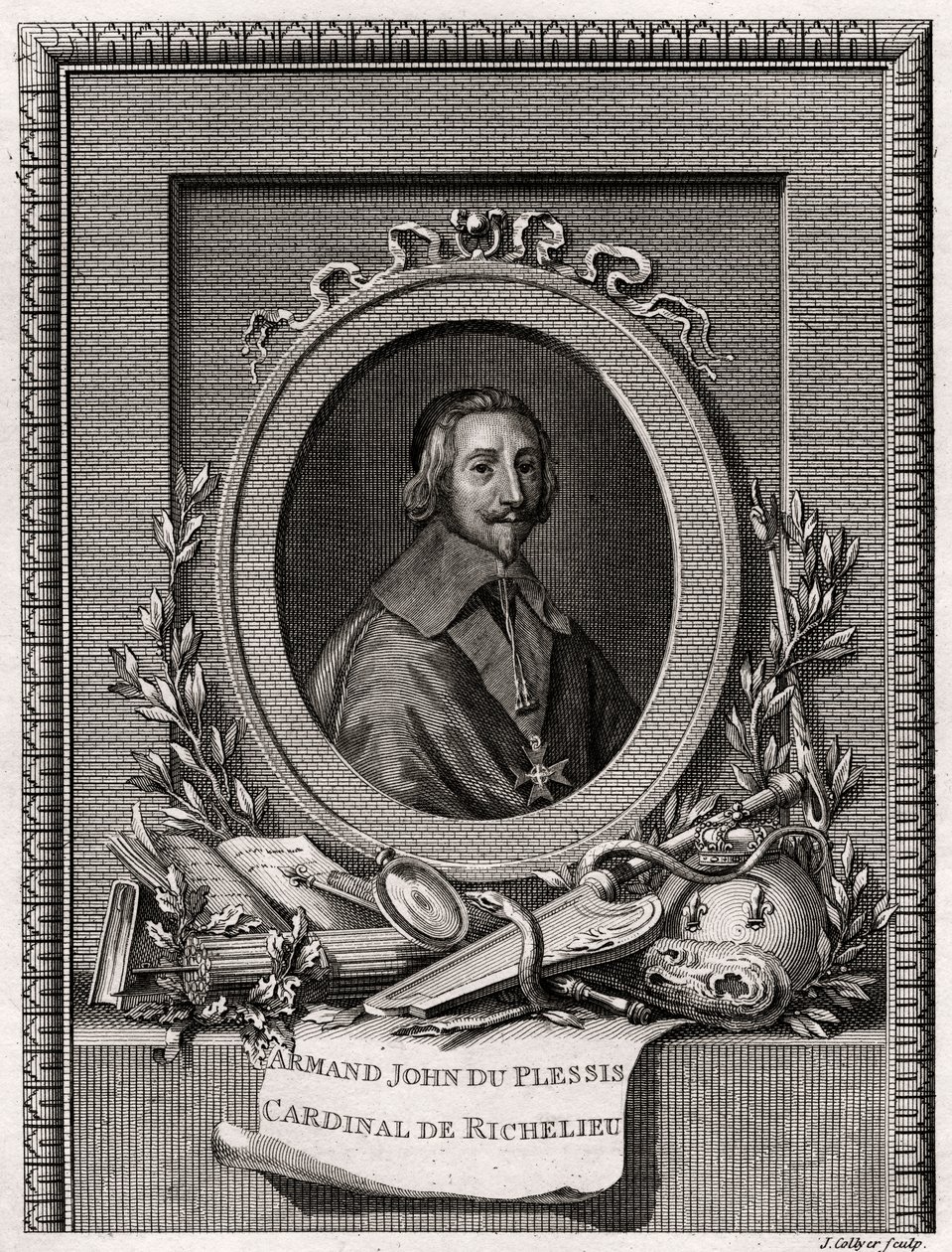 Armand Jean Du Plessis，黎塞留的枢机主教和公爵，1775年 作者 J·科利尔