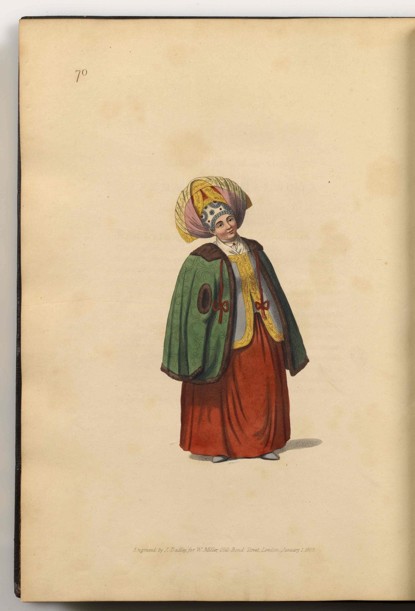 卡卢加商人的妻子 来自俄罗斯帝国的服装》，1803年 作者 J·达德利