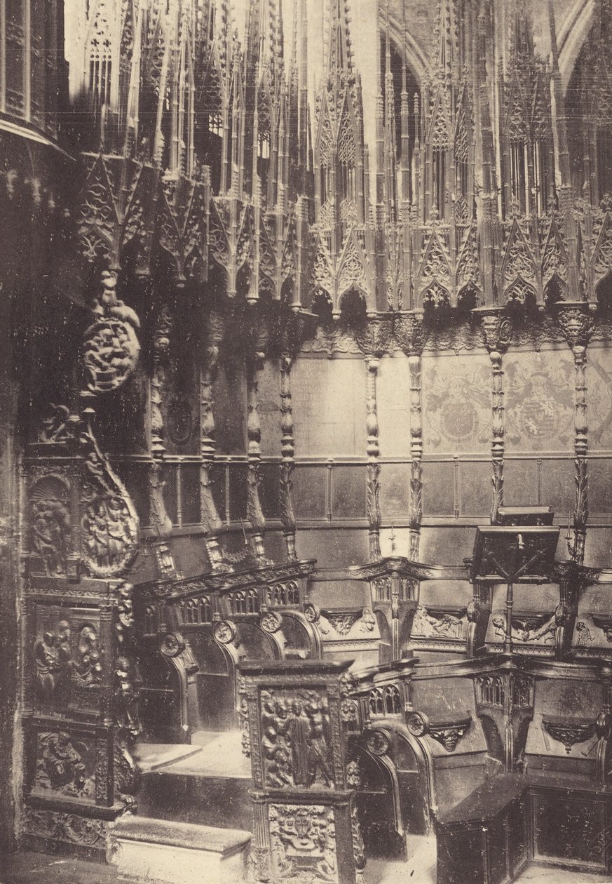 巴塞罗那大教堂的唱诗椅（黑白照片） 作者 