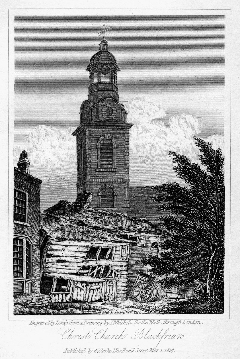 基督教堂，Blackfriars，伦敦南沃克，1817年。 作者 格里格