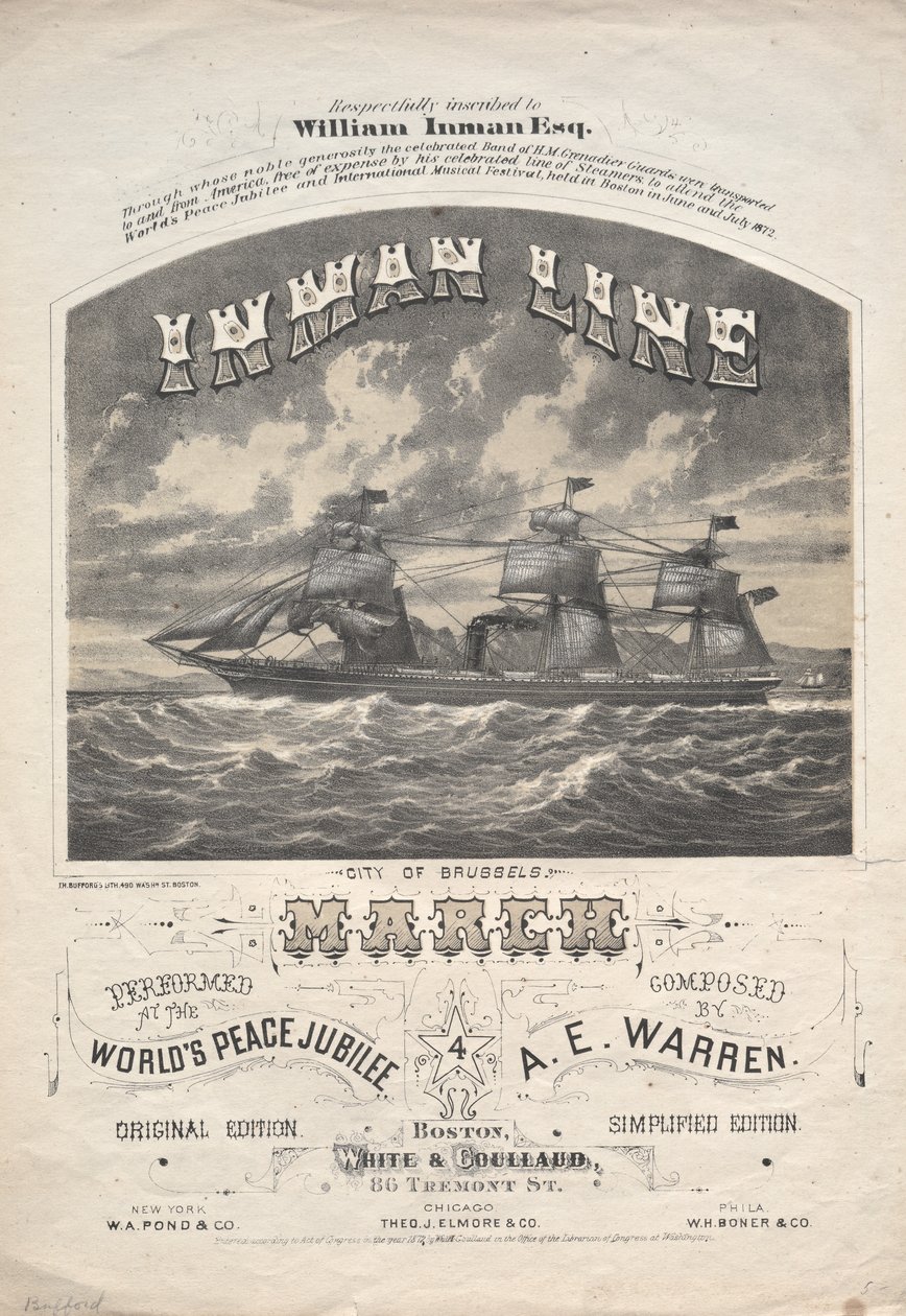 英曼线1872年3月。 作者 JH巴福德