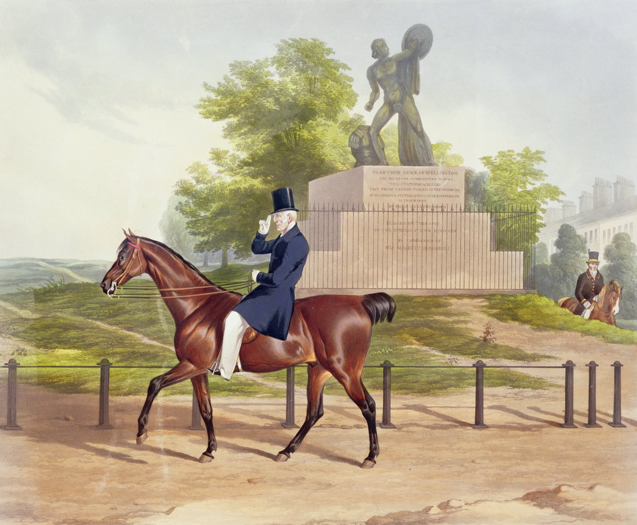 海德公园的景观，由J. Wilson，1852年刻 作者 哈里森