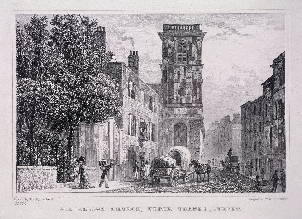 All Hallows the Great, London, c1829 作者 J欣奇克利夫