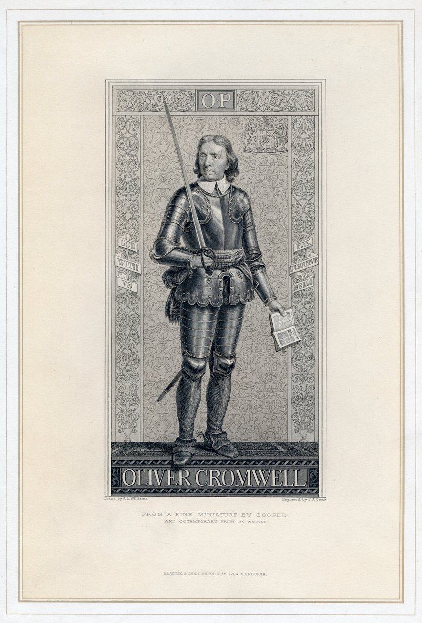奥利弗·克伦威尔（Oliver Cromwell），1599-1658，19世纪。 作者 JJ船员