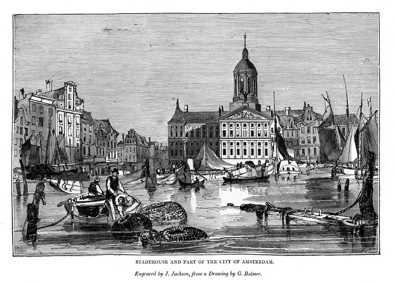 Stadthouse和阿姆斯特丹市的一部分，1843年 作者 杰克逊