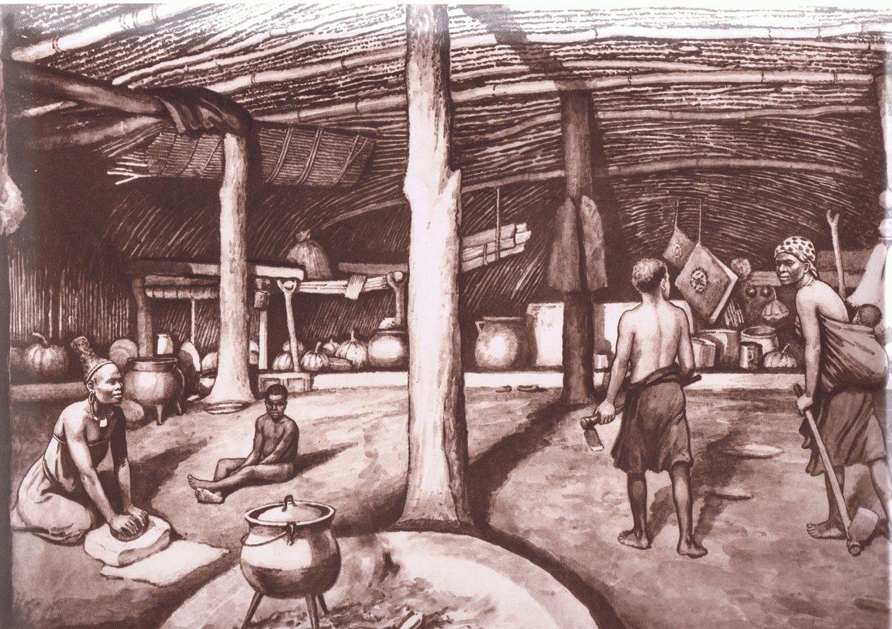 卡菲尔部落内部，选自麦克米伦学校海报，约 1950-60 年代（石版印刷） 作者 麦克法伦