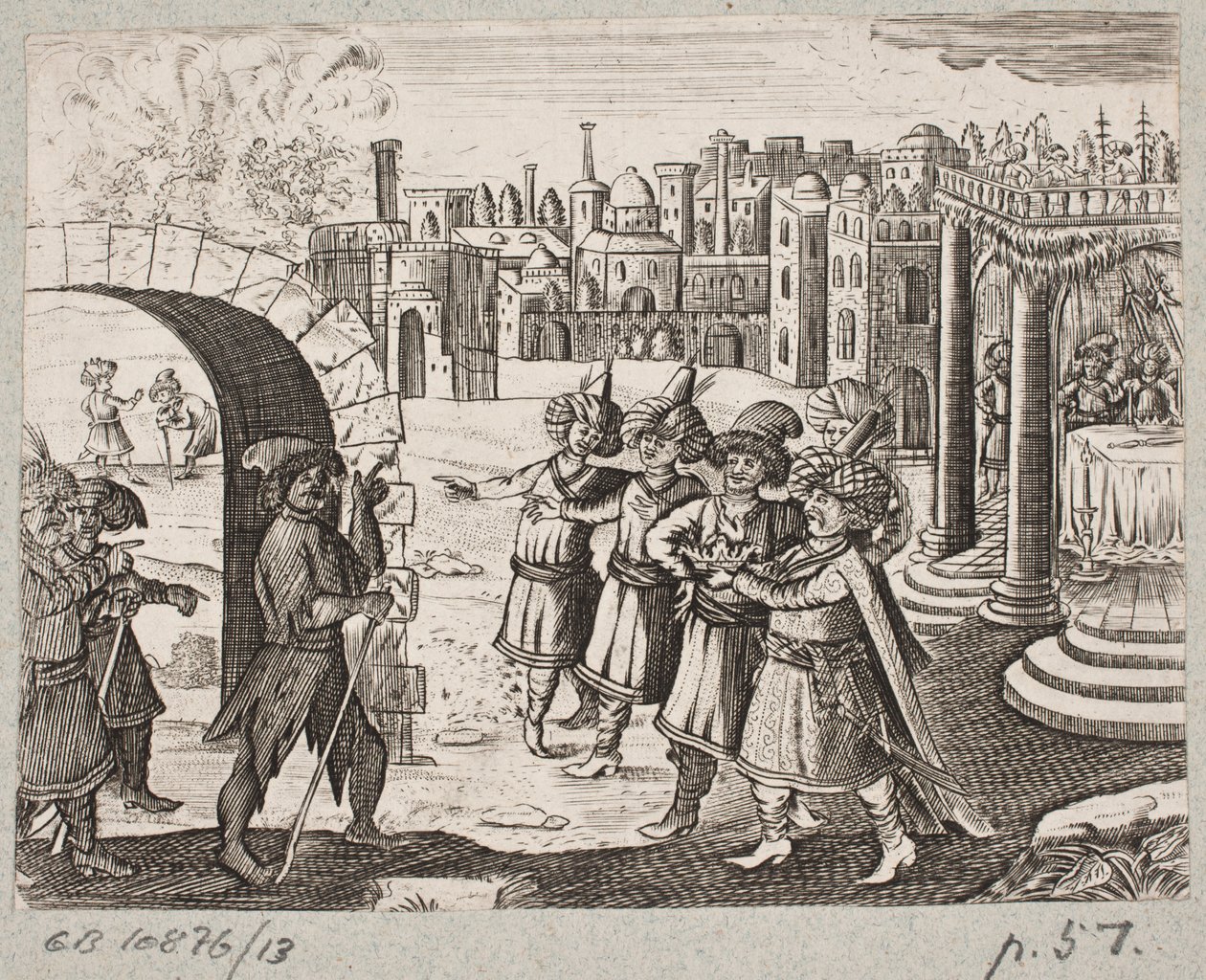 插图 til Adam Olearius，"Persianischer Rosenthal von einem Sinnreichen Poeten Schich Saadi[......]"，石勒苏益格，1660 年 作者 J穆勒