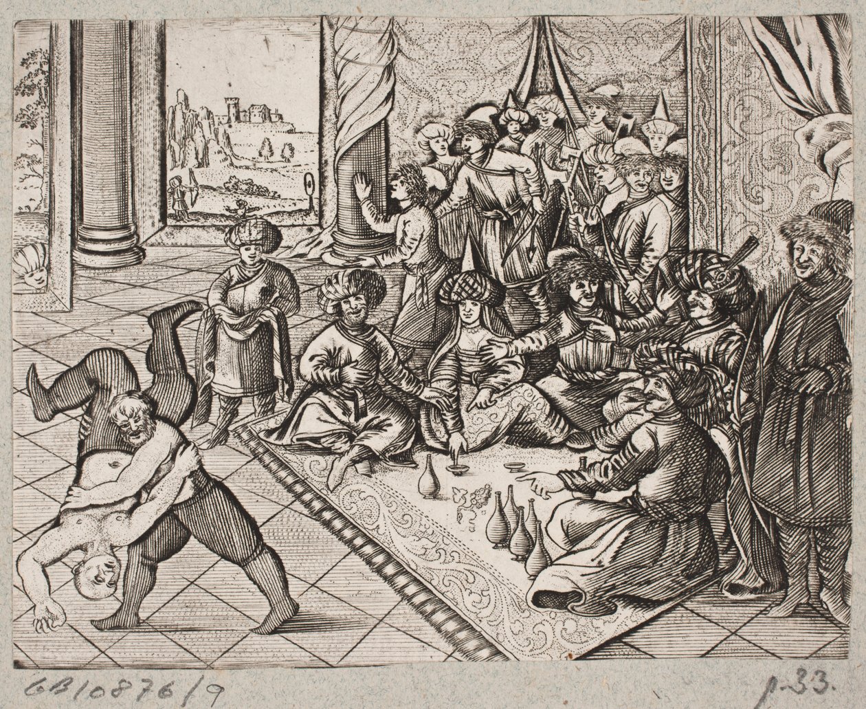 插图 til Adam Olearius，"Persianischer Rosenthal von einem Sinnreichen Poeten Schich Saadi[......]"，石勒苏益格，1660 年 作者 J穆勒