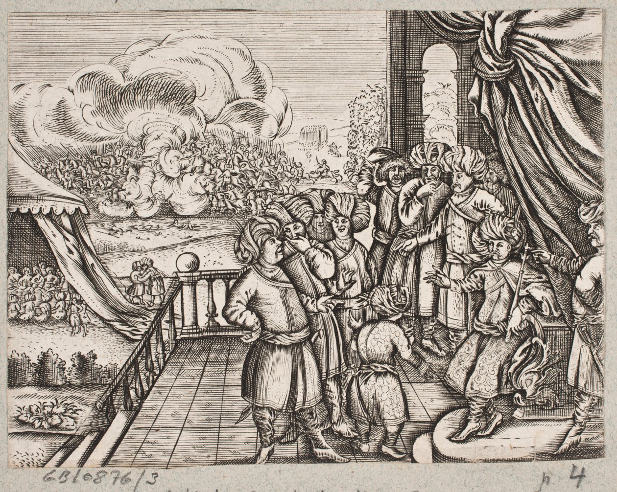 插图 til Adam Olearius，"Persianischer Rosenthal von einem Sinnreichen Poeten Schich Saadi[......]"，石勒苏益格，1660 年 作者 J穆勒