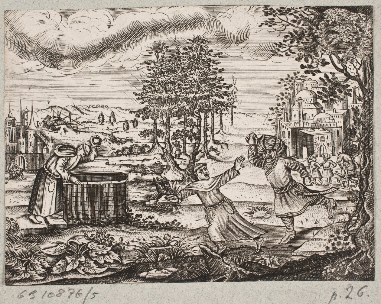 插图 til Adam Olearius，"Persianischer Rosenthal von einem Sinnreichen Poeten Schich Saadi[......]"，石勒苏益格，1660 年 作者 J穆勒