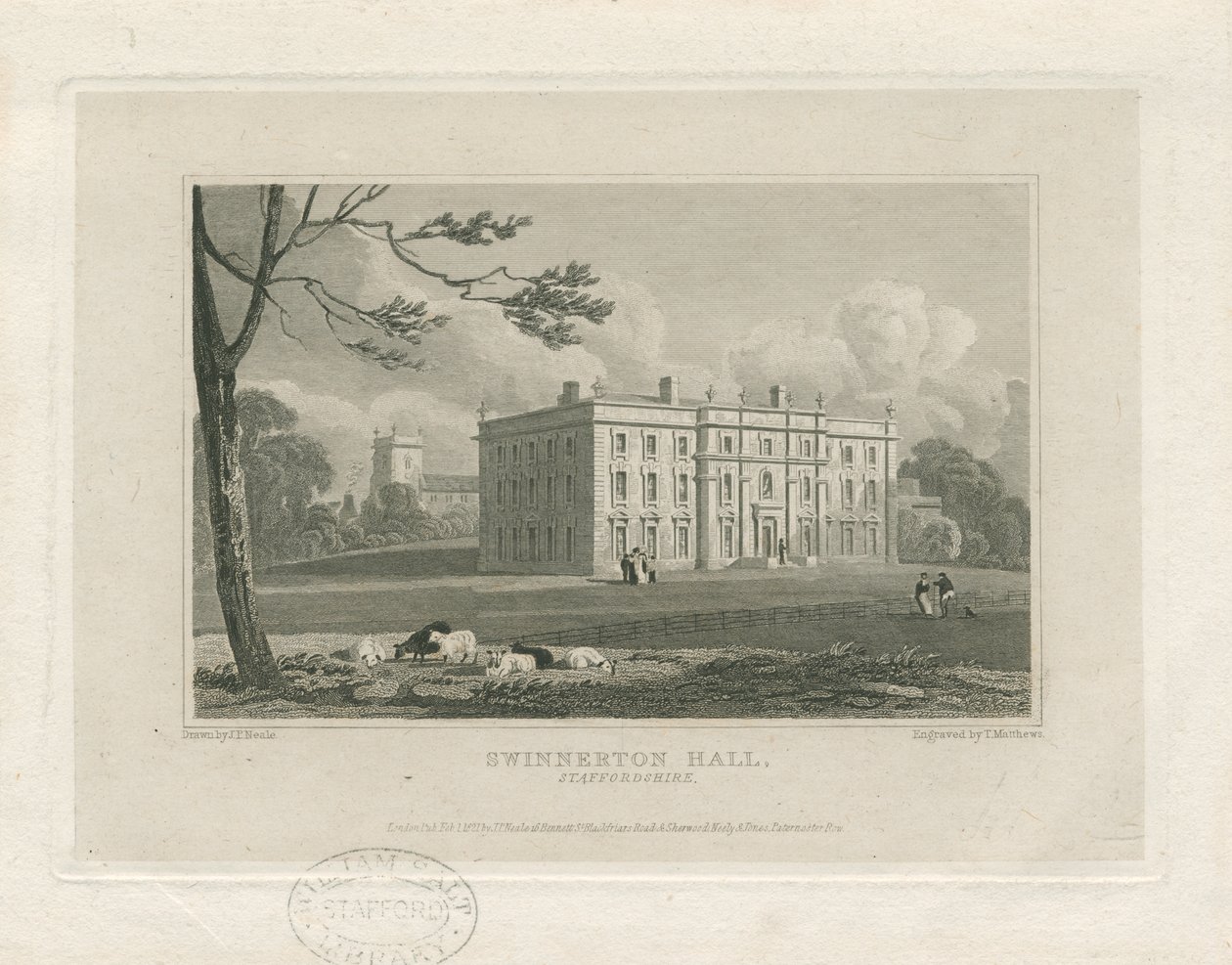 Swynnerton Hall：版画，nd [c 1821]（印刷） 作者 约翰·普雷斯顿·尼尔