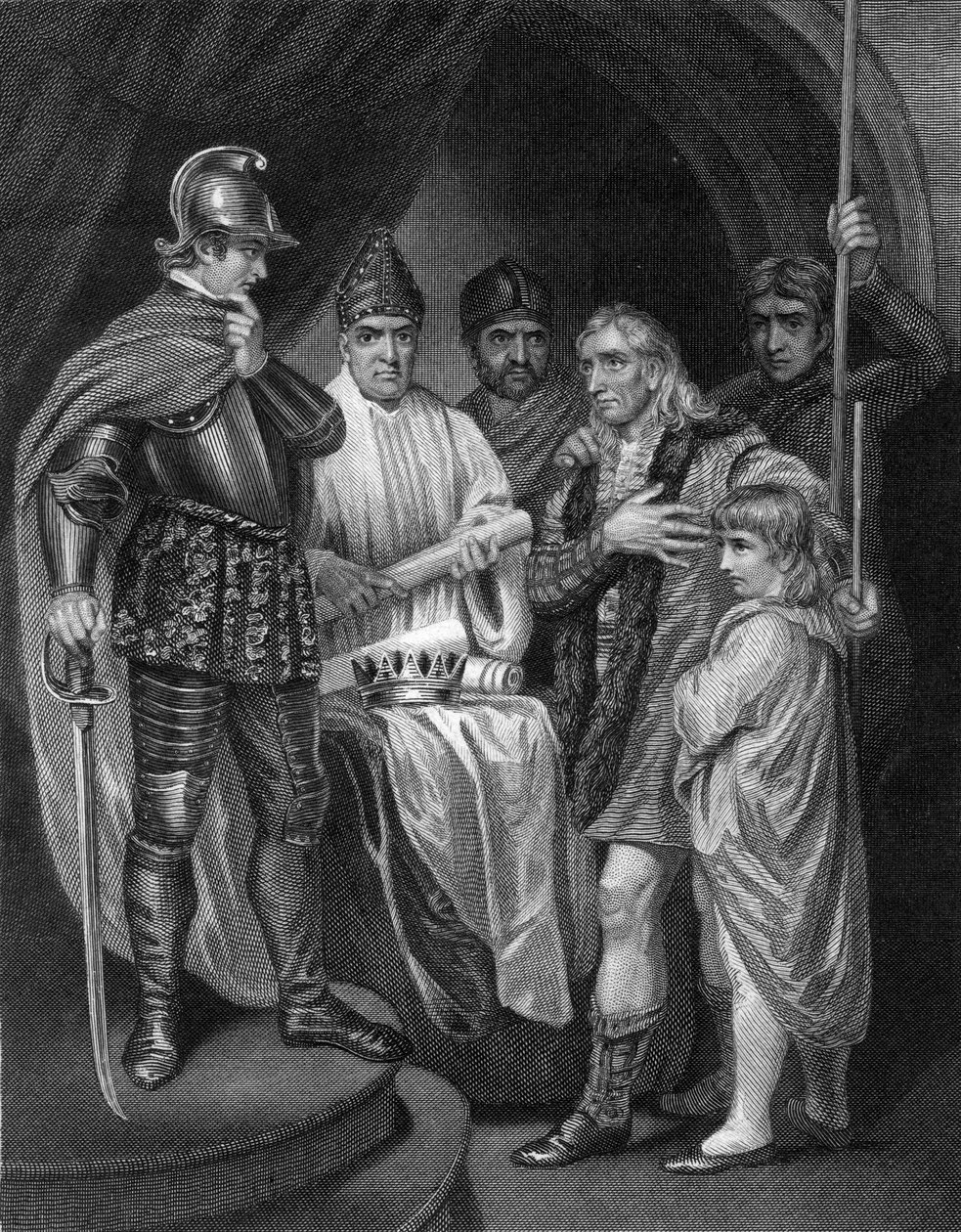 1296年，巴利奥尔向英国爱德华一世交出了王冠。 作者 罗杰斯