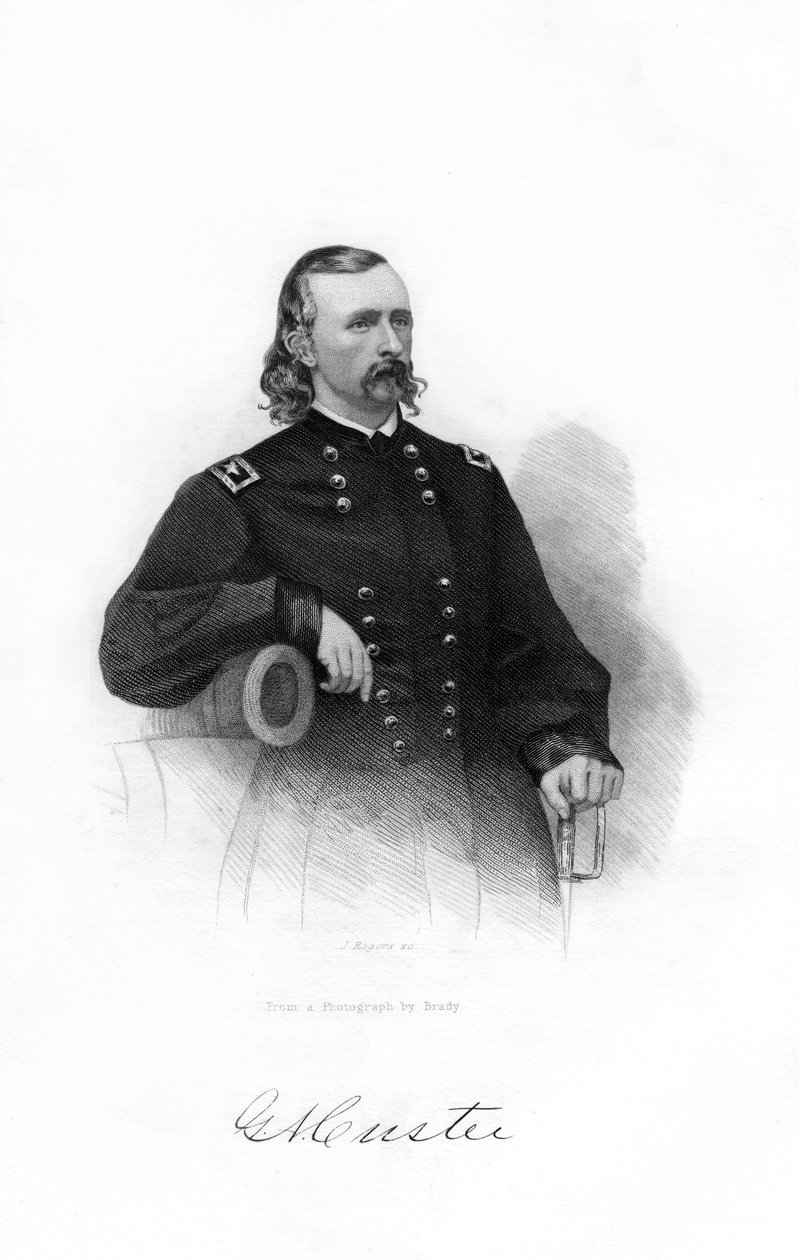 美国陆军骑兵司令乔治·阿姆斯特朗·卡斯特将军，1862-1867年。 作者 罗杰斯