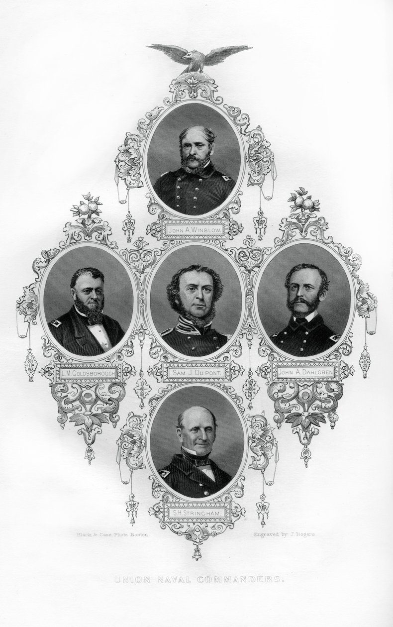 联合内战海军上将温斯洛，戈德斯伯勒，杜邦，达尔格伦和Stringham，1862-1867年。 作者 罗杰斯