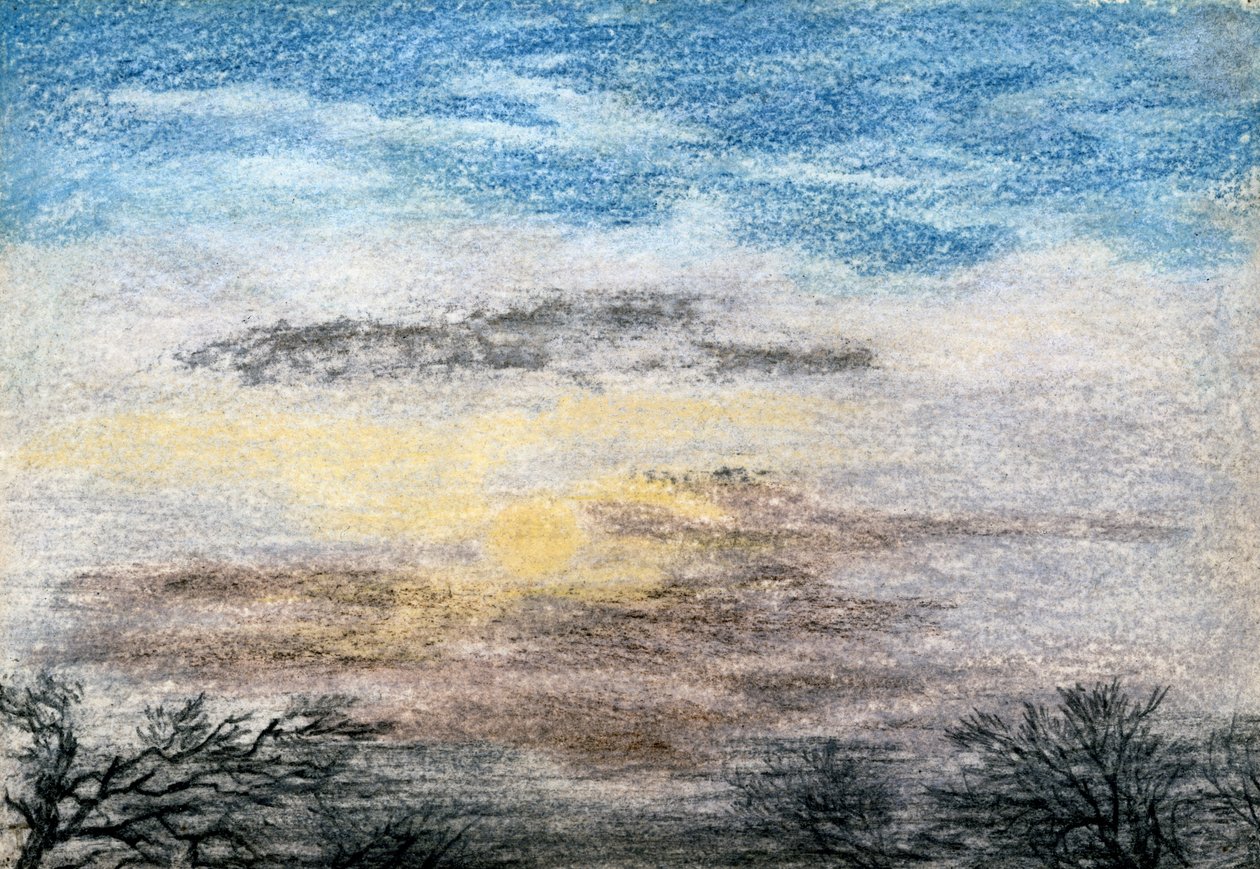 天空的色彩，1883年10月27日（粉笔和蜡笔在纸上） 作者 戴森（JS Dyason）