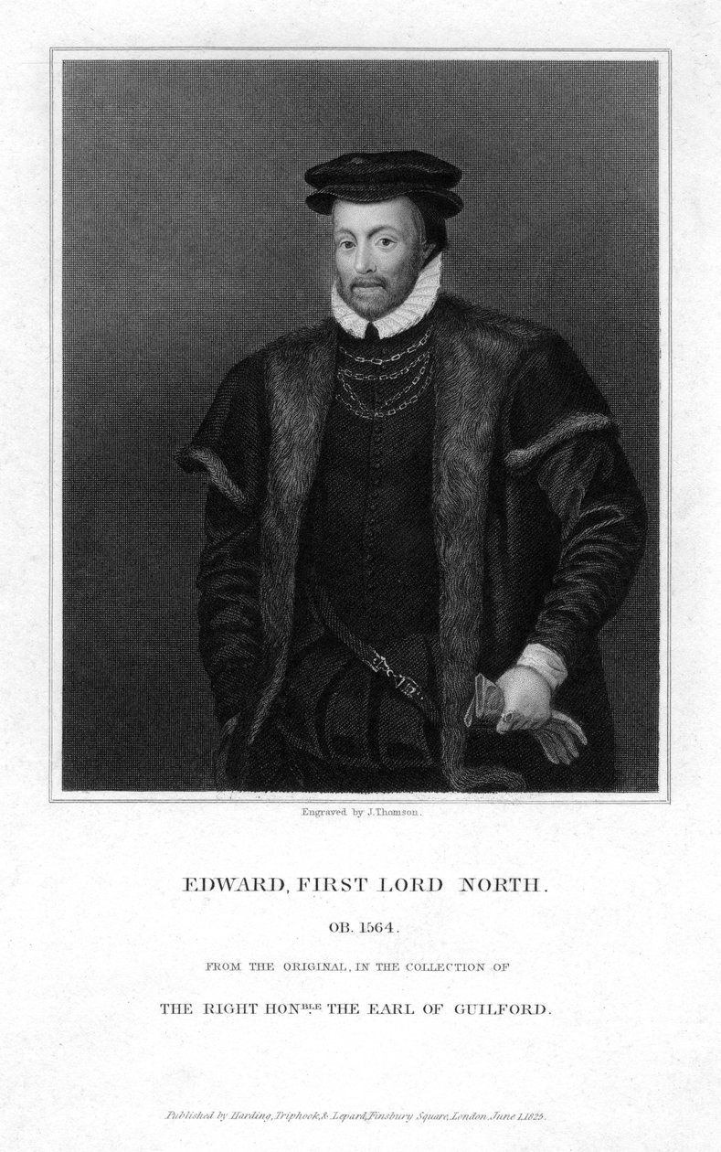 爱德华·诺斯（Edward North）c1496-1564，诺斯第一勋爵，1825年。 作者 汤姆森