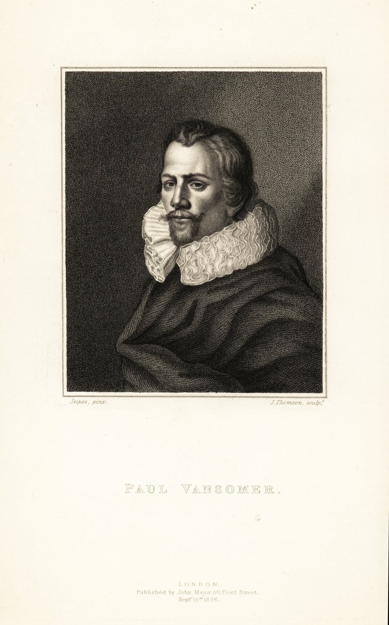 保罗·范·萨默 (Paul van Somer) 的肖像，佛兰德艺术家和宫廷画家，献给英格兰国王詹姆士一世，约 1577-1621 年 作者 汤姆森