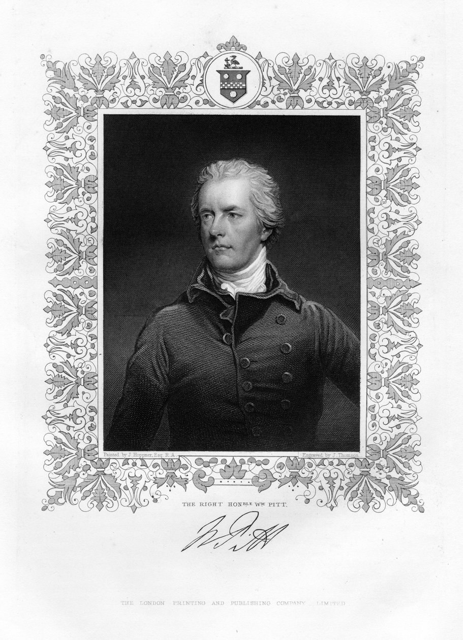威廉·皮特（William Pitt），年轻的英国政治家兼总理，19世纪 作者 汤姆森