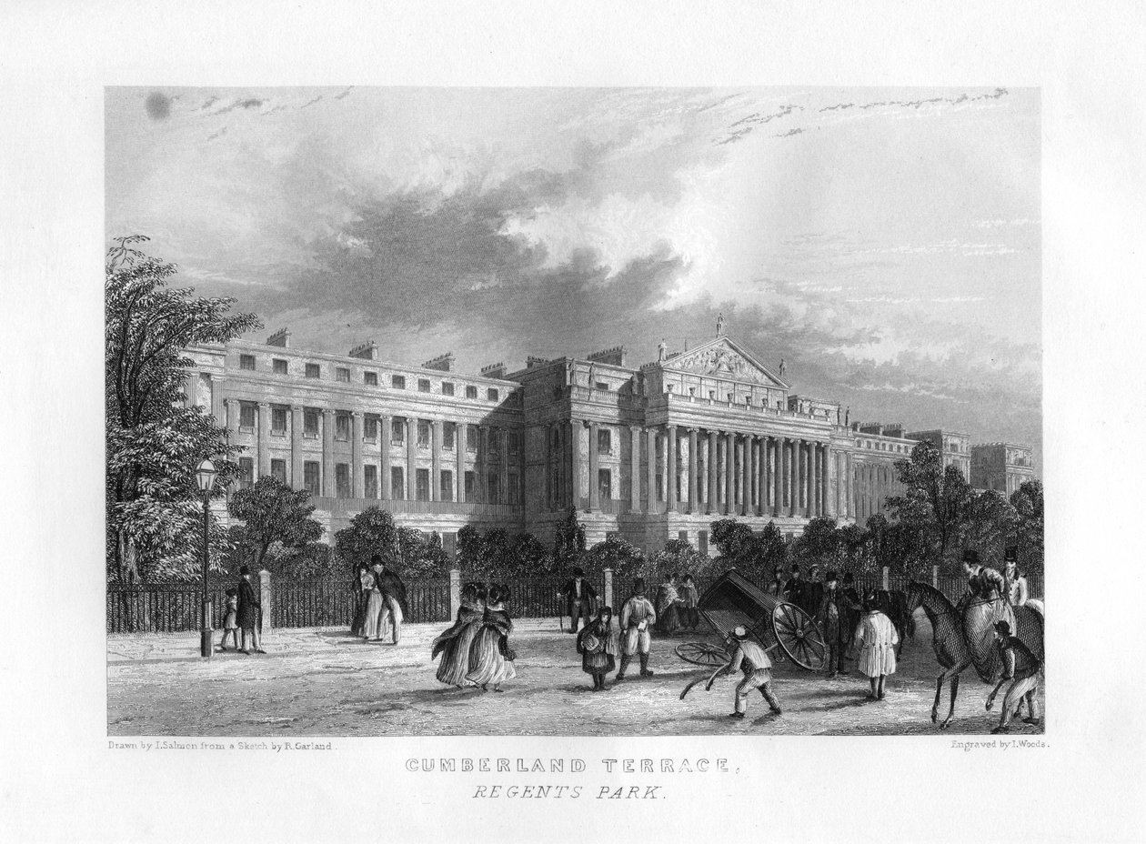 坎伯兰露台，摄政公园，伦敦，十九世纪。 作者 伍兹