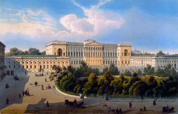 大公宫殿米哈伊尔，广场景观，由Schmidt和Chevalier印制，由Lemercier出版，巴黎，1850年代 作者 查理曼大帝之后