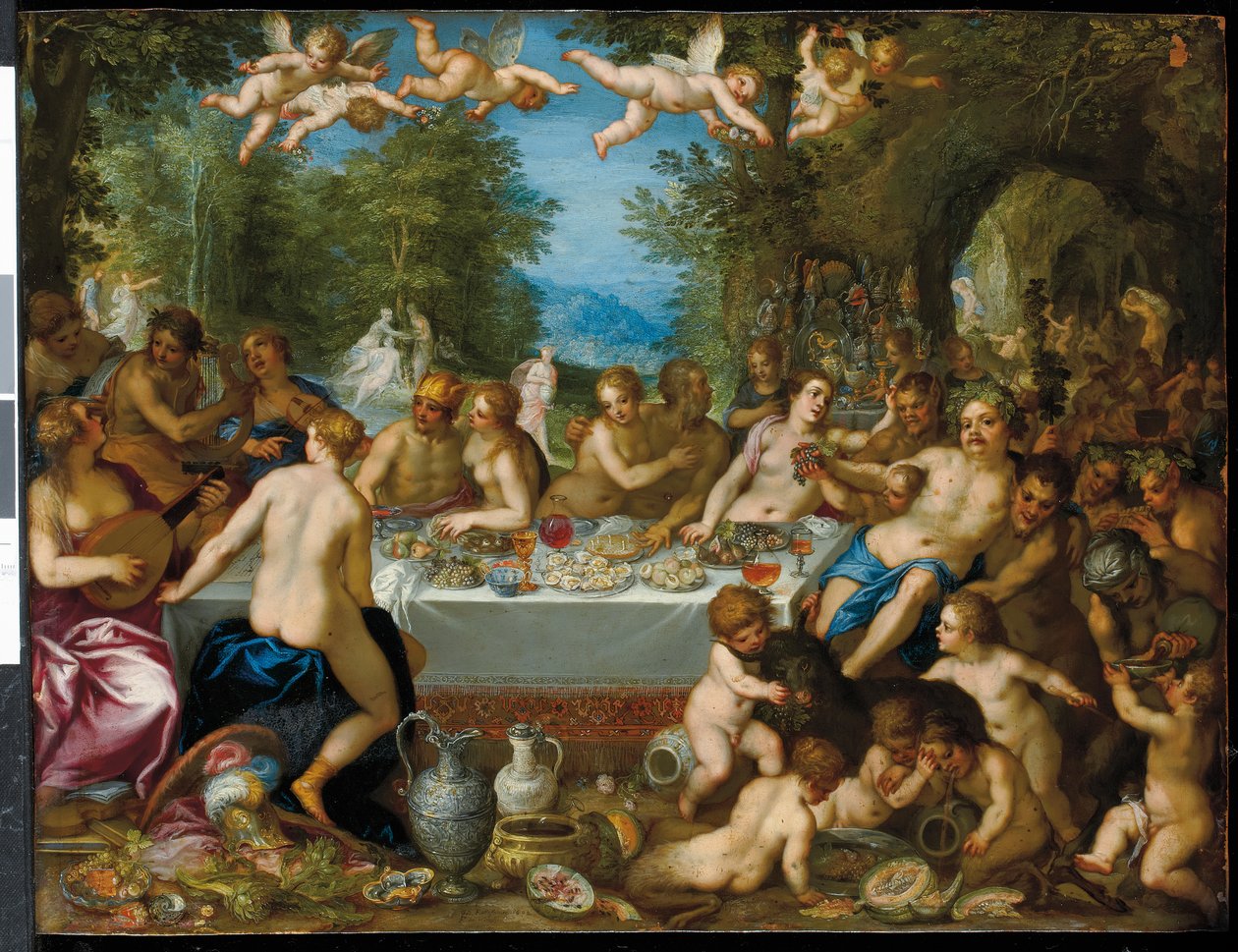 众神的盛宴：酒神与阿里亚德涅的联姻 作者 J. 和 Rottenhammer Hans I Brueghel