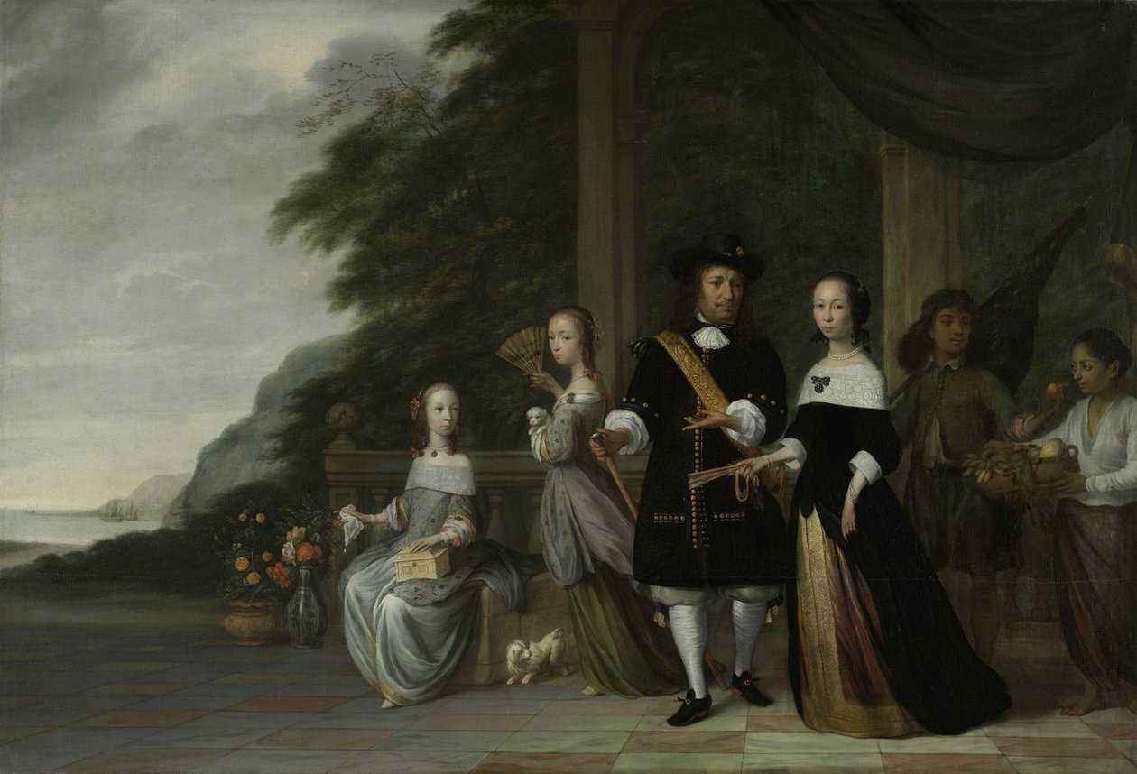Batavian VOC首席商人Pieter Cnoll和他的家人，1665年 作者 雅各布·科曼