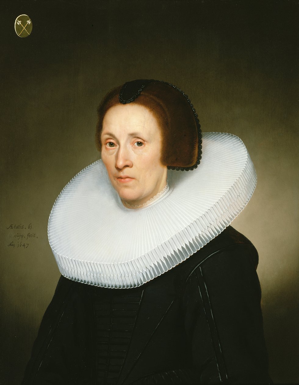 Johanna van Diemen的肖像，年龄61岁，1647年 作者 雅各布·格里特斯·奎普