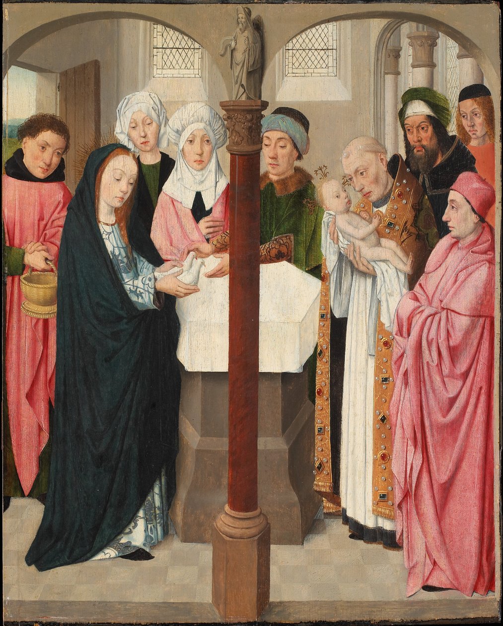 寺庙中的介绍，c.1490-1500（面板上的油和温度） 作者 雅各布·詹斯（Jacob Jansz）。