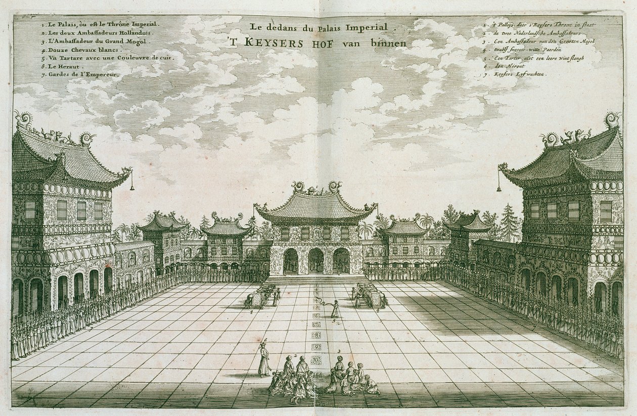在皇宫内，从荷兰大使馆到中国的帐户，1665年 作者 雅各布·范·梅尔斯