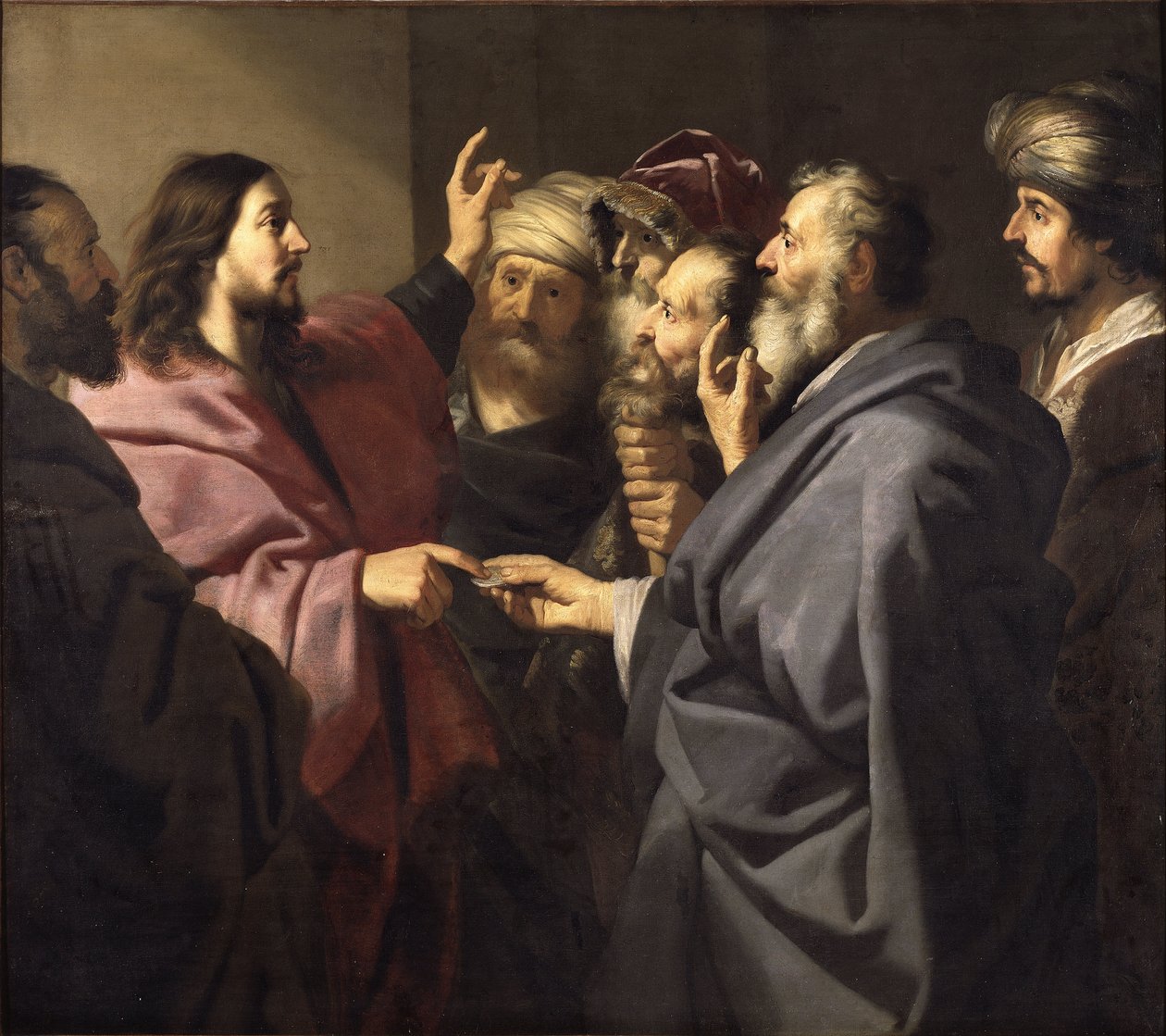 Le paiement du tribut - The Tribute Money, by Backer, Jacob Adriaensz.(1609-1651).布面油画 作者 雅各布·阿德里安斯·巴克尔