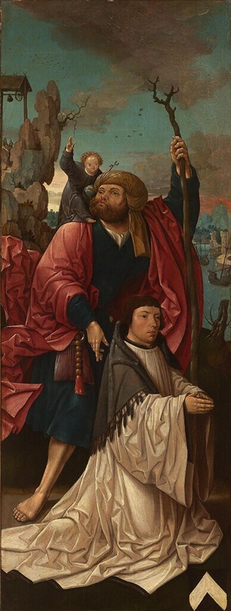荷兰语：De Saint Christopher 与创始人 Canon Dirk Willemsz van Rietwijk 和 Saint Christopher 作者 雅各布·科内利兹·范·奥斯特萨宁