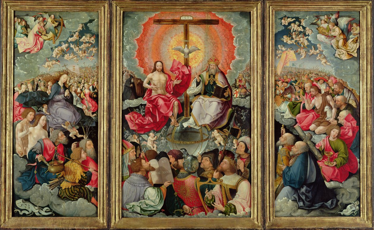 三联画崇拜三联画，1523年（见242038,242039,242040） 作者 雅各布·科内利兹·范·奥斯特萨宁