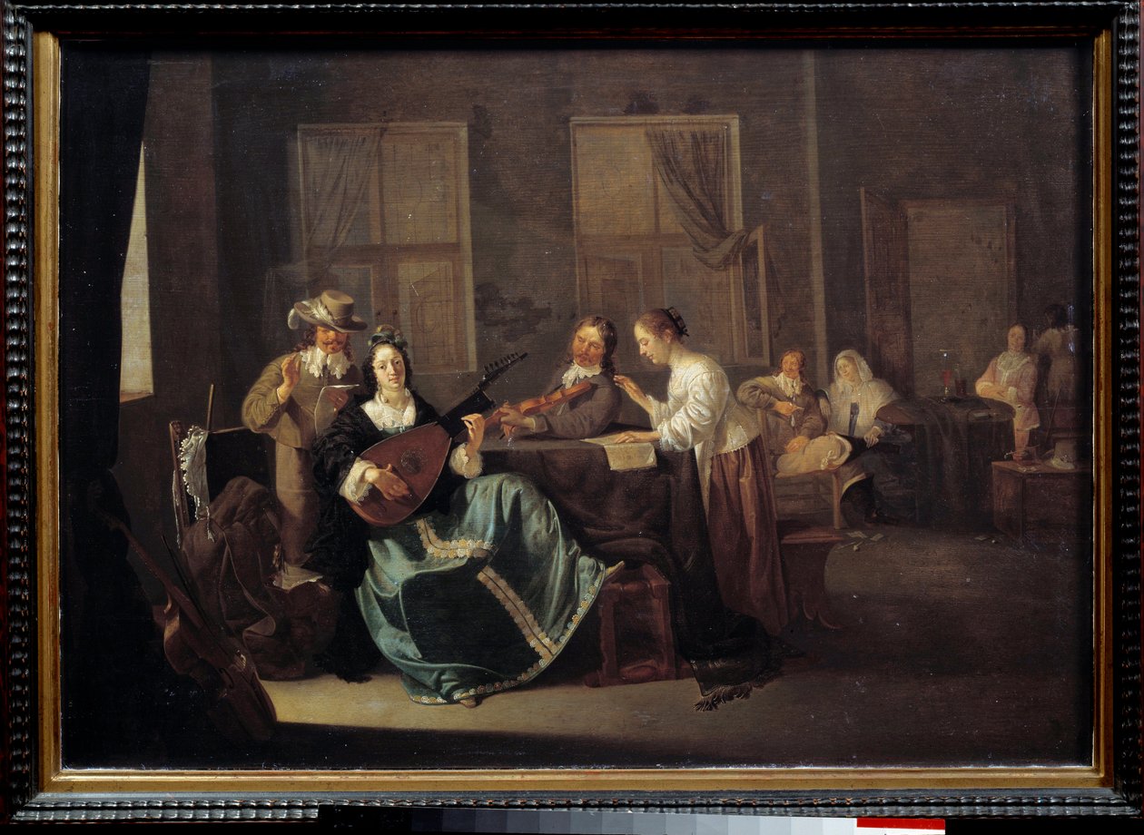 演唱会。 Jacob Duck 的绘画 (1600 - 1660) Ec。 火焰。 作者 雅各布鸭
