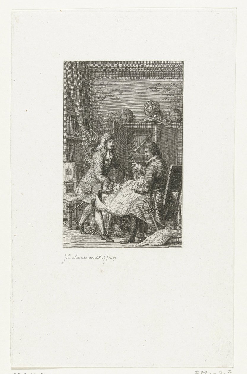 沙皇彼得大帝和市长Nicolaes Witsen研究地图，1814年 作者 雅各布·恩斯特·马库斯