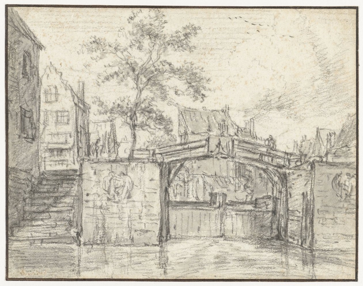 阿姆斯特丹马特拉斯海峡上的 Oude Haarlemmersluis（老哈勒姆水闸 作者 雅各布范瑞斯达尔