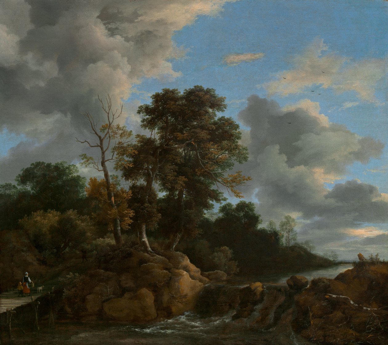 风景，c.1670（布面油画） 作者 雅各布范瑞斯达尔