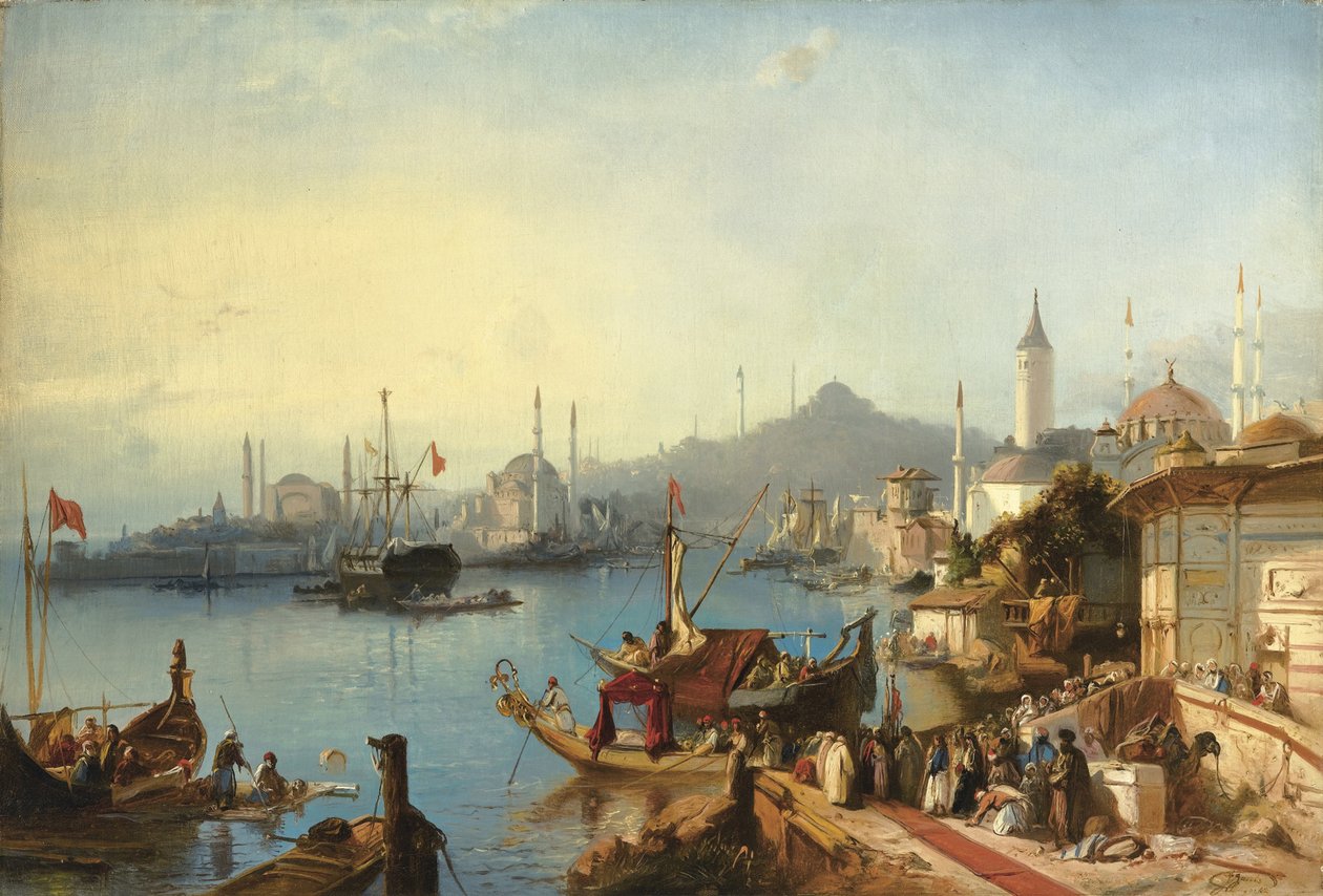 苏丹阿卜杜勒米西德（SultanAbdülmecid）到达努斯雷提耶清真寺（Nusretiye Mosque），1842年 作者 雅各布·雅各布斯