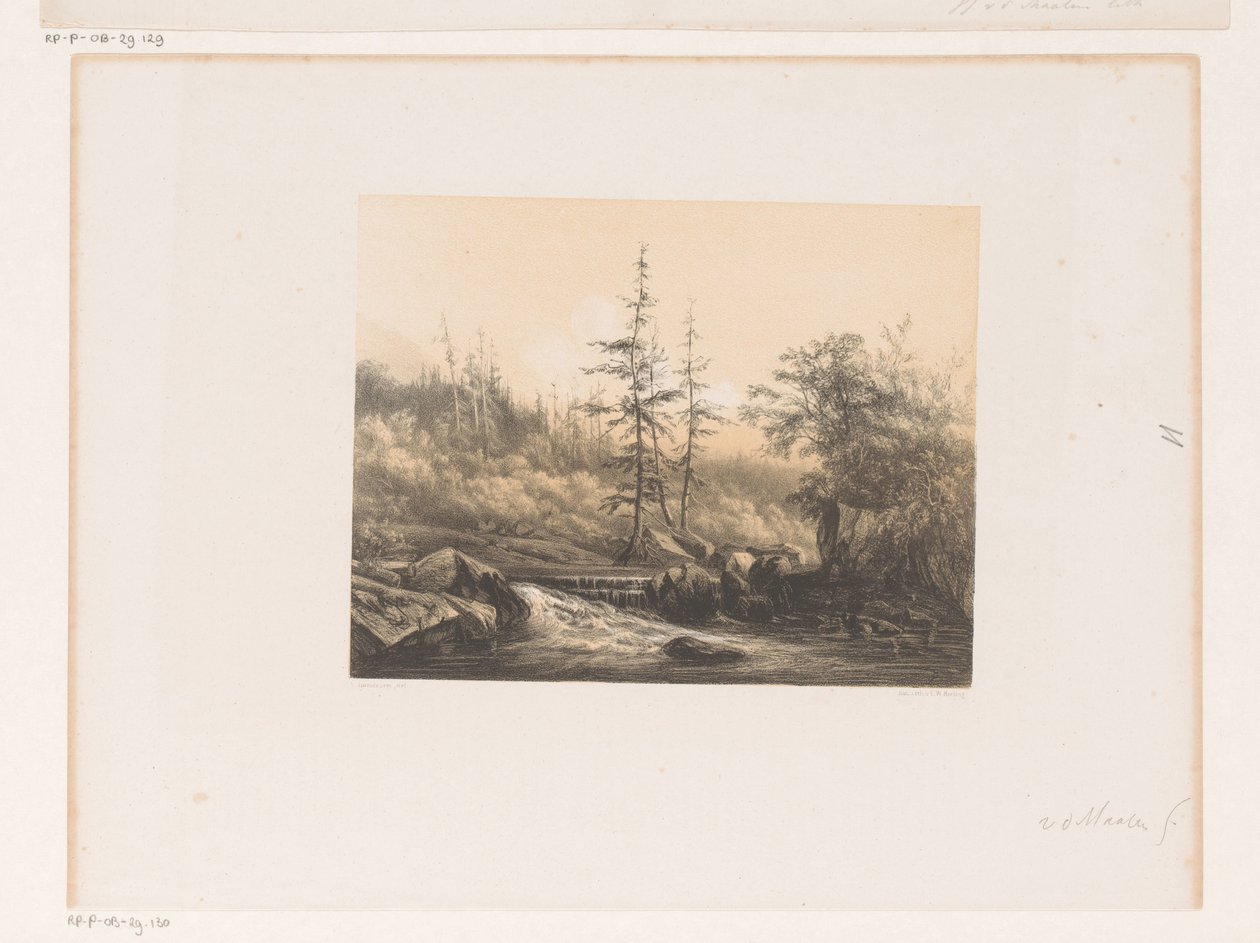 与河的森林风景 作者 Jacob Jan van der Maaten（归因于）