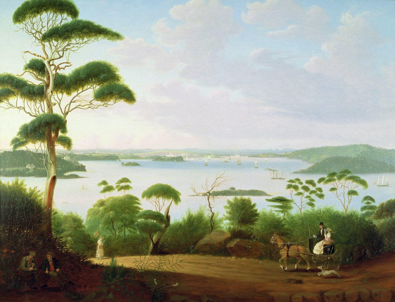 悉尼港望向悉尼，1848年 作者 雅各布·詹森（Jacob Janssen）
