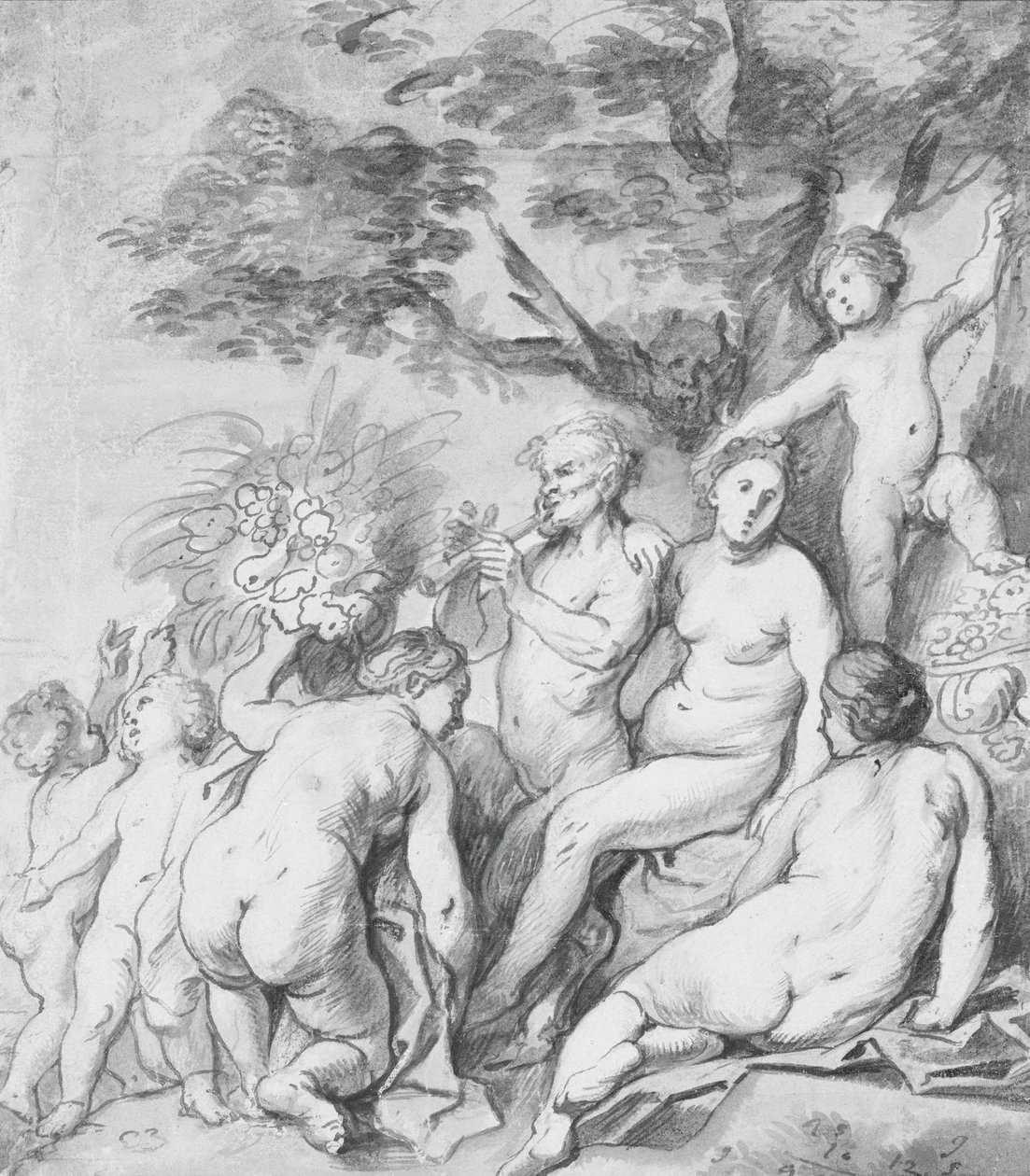 肥沃的寓言 直立，约1640年。 作者 雅各布·乔丹斯